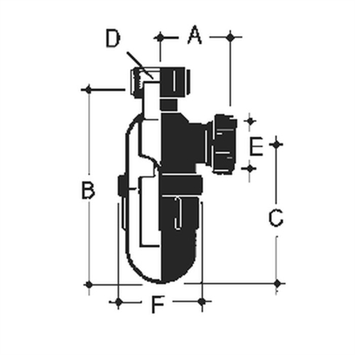 Vulcathene Chemical Resistant Lab Anti-Siphon Bottle Trap