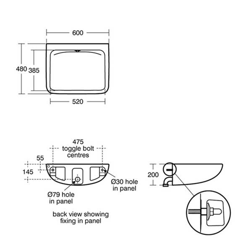 Ceramic Hospital Basins | HTM64 Sinks - Lime Kitchen & Bathroom