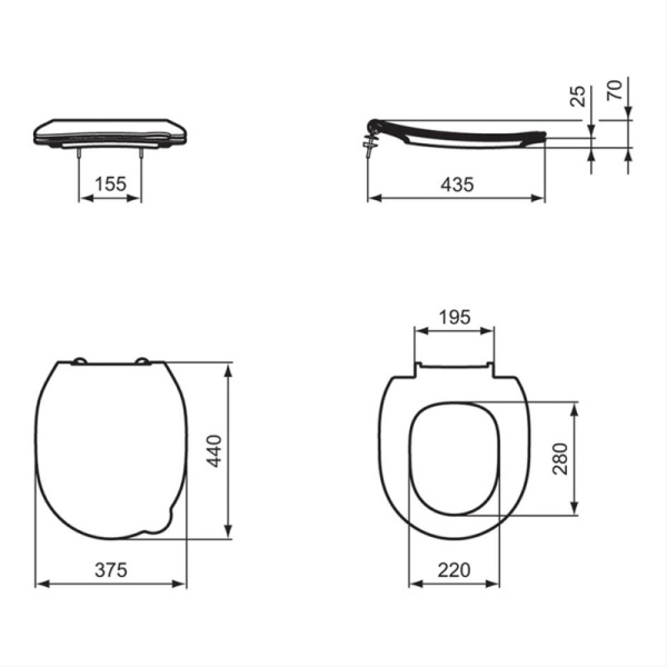 Contour 21 Splash Schools Toilet Seat & Cover (355mm Pans)