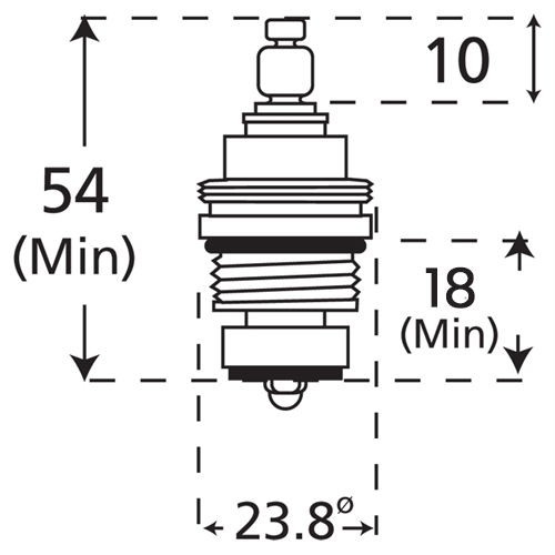 Standard 1/2'' replacement tap valve - 20 teeth spline