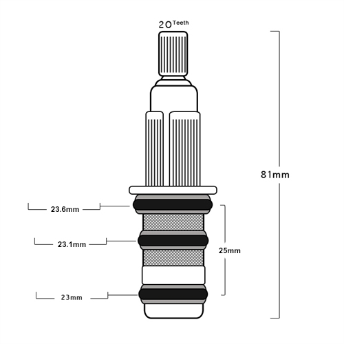 Sedal Mini Thermostatic Shower Cartridge  - 24mm Diameter